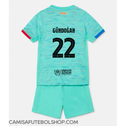 Camisa de time de futebol Barcelona Ilkay Gundogan #22 Replicas 3º Equipamento Infantil 2023-24 Manga Curta (+ Calças curtas)